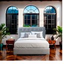 Ver imagem 2 de Cabeceira Casal Queen Cama Box Estofada Cristal 160 Cm Veludo