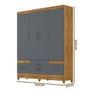 Ver imagem 4 de Guarda Roupa Casal 6 Portas 2 Gavetas Freijó Cinza MS912 Moval