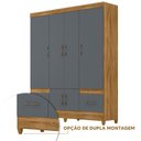 Ver imagem 2 de Guarda Roupa Casal 6 Portas 2 Gavetas Freijó Cinza MS912 Moval