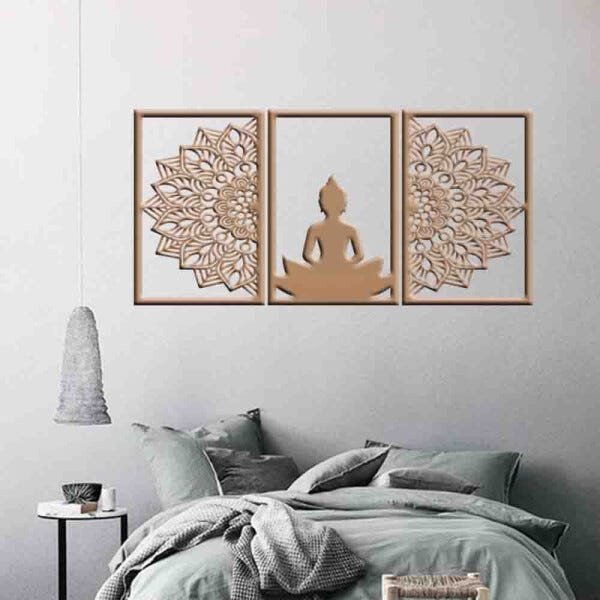 Quadro Decorativo Buddha Mandala 3mm Vazado - Mdf:Mdf - 2