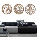 Ver imagem 1 de Kit 3 Mandalas Decorativas 60x60cm Vazado - Mdf:Mdf