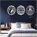 Ver imagem 2 de Kit 3 Mandalas Decorativas 40x40cm Vazado - Mdf:Branco