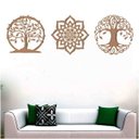 Ver imagem 2 de Kit 3 Mandalas Decorativas 40x40cm Vazado - Mdf:Mdf