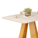 Ver imagem 4 de Mesa de Jantar Tampo Retangular Chanfrado Curvo Mad/vid 120 X 90cm Kiara Cedro Quartzo- Mabe Magazin
