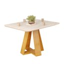 Ver imagem 2 de Mesa de Jantar Tampo Retangular Chanfrado Curvo Mad/vid 120 X 90cm Kiara Cedro Quartzo- Mabe Magazin