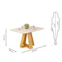 Ver imagem 5 de Mesa de Jantar Tampo Retangular Chanfrado Curvo Mad/vid 120 X 90cm Kiara Cedro Quartzo- Mabe Magazin