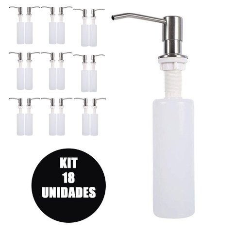 Dispenser Dosador Embutir Kit 18 Unidades Sabonete Liquido Sabao Detergente Cozinha Pia Banheiro