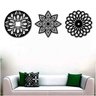Kit 3 Mandalas Decorativas 60x60cm Vazado - Mdf:Preto - 2