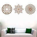 Ver imagem 2 de Kit 3 Mandalas Decorativas 60x60cm Vazado - Mdf:Mdf