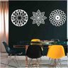 Kit 3 Mandalas Decorativas 60x60cm Vazado - Mdf:Branco - 1