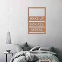 Ver imagem 2 de Quadro Decorativo Wake up, Kick Ass, Repeat 3mm Vazado - Mdf:Mdf