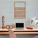 Ver imagem 3 de Quadro Decorativo Wake up, Kick Ass, Repeat 3mm Vazado - Mdf:Mdf