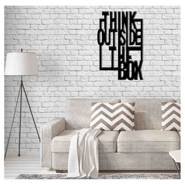 Quadro Decorativo Think Outside The Box 3mm Vazado - Mdf:Preto