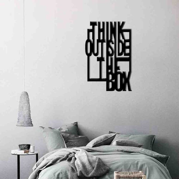 Quadro Decorativo Think Outside The Box 3mm Vazado - Mdf:Preto - 2