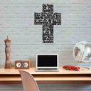 Ver imagem 3 de Quadro Decorativo Oração Pai Nosso em Cruz 3mm Vazado - Mdf:Preto