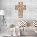 Ver imagem 1 de Quadro Decorativo Oração Pai Nosso em Cruz 3mm Vazado - Mdf:Mdf