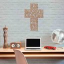 Ver imagem 2 de Quadro Decorativo Oração Pai Nosso em Cruz 3mm Vazado - Mdf:Mdf