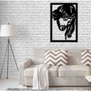 Ver imagem 2 de Quadro Decorativo Jesus Cristo 3mm Vazado - Mdf:Preto