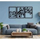 Ver imagem 3 de Quadro Decorativo Notas Musicais 3mm Vazado - Mdf:Preto