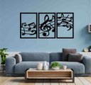 Ver imagem 3 de Quadro Decorativo Notas Musicais 3mm Vazado - Mdf:Preto