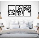 Ver imagem 4 de Quadro Decorativo Notas Musicais 3mm Vazado - Mdf:Preto