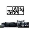 Quadro Decorativo Notas Musicais 3mm Vazado - Mdf:Preto - 1
