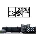 Ver imagem 1 de Quadro Decorativo Notas Musicais 3mm Vazado - Mdf:Preto