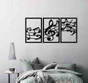 Ver imagem 2 de Quadro Decorativo Notas Musicais 3mm Vazado - Mdf:Preto