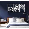 Quadro Decorativo Notas Musicais 3mm Vazado - Mdf:Branco - 2