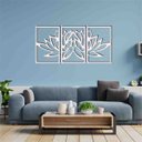 Ver imagem 2 de Quadro Decorativo Flor de Lótus 3mm Vazado - Mdf:Branco