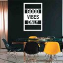 Ver imagem 1 de Quadro Decorativo Good Vibes Only 3mm Vazado - Mdf:Branco