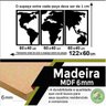 Quadro Decorativo Mapa Mundi Político 6mm Com moldura - Mdf:Preto - 3