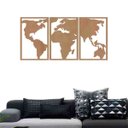 Ver imagem 3 de Quadro Decorativo Mapa Mundi Político 6mm Com moldura - Mdf:Mdf