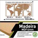 Ver imagem 4 de Quadro Decorativo Mapa Mundi Político 6mm Com moldura - Mdf:Mdf