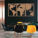 Ver imagem 1 de Quadro Decorativo Mapa Mundi Político 3mm Com moldura - Mdf:Mdf