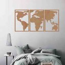 Ver imagem 2 de Quadro Decorativo Mapa Mundi Político 3mm Com moldura - Mdf:Mdf