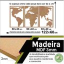Ver imagem 4 de Quadro Decorativo Mapa Mundi Político 3mm Com moldura - Mdf:Mdf