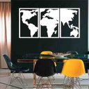 Ver imagem 1 de Quadro Decorativo Mapa Mundi Político 3mm Com moldura - Mdf:Branco