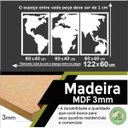 Ver imagem 3 de Quadro Decorativo Mapa Mundi Político 3mm Com moldura - Mdf:Branco