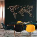 Ver imagem 2 de Quadro Decorativo Mapa Mundi Geométrico 6mm Vazado - Mdf:Mdf
