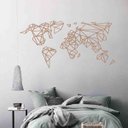 Ver imagem 3 de Quadro Decorativo Mapa Mundi Geométrico 6mm Vazado - Mdf:Mdf