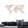 Quadro Decorativo Mapa Mundi Geométrico 6mm Vazado - Mdf:Mdf - 1
