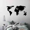 Ver imagem 2 de Quadro Decorativo Mapa Mundi Político 6mm - Mdf:Preto