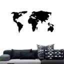 Ver imagem 1 de Quadro Decorativo Mapa Mundi Político 6mm - Mdf:Preto