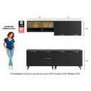 Ver imagem 2 de Cozinha Modulada Completa Thela Emília 4 Peças (2 Armários + 2 Balcões) Preto - Telasul