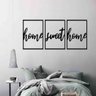 Quadro Decorativo Home Sweet Home 3mm Vazado - Mdf:Preto - 2