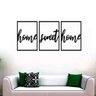 Quadro Decorativo Home Sweet Home 3mm Vazado - Mdf:Preto - 3