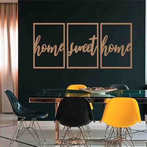 Quadro Decorativo Home Sweet Home 3mm Vazado - Mdf:Mdf