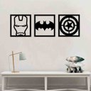 Ver imagem 2 de Quadro Decorativo Herois 3mm Vazado - Mdf:Preto