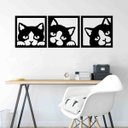 Ver imagem 2 de Quadro Decorativo Gato 3mm Vazado - Mdf:Preto